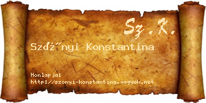 Szőnyi Konstantina névjegykártya
